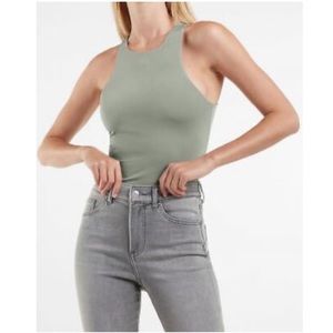 Express Body Contour Silky High Neck Thong Bodysuit - XS